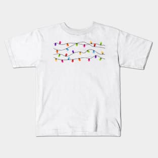 Colorful christmas glowing light bulb Kids T-Shirt